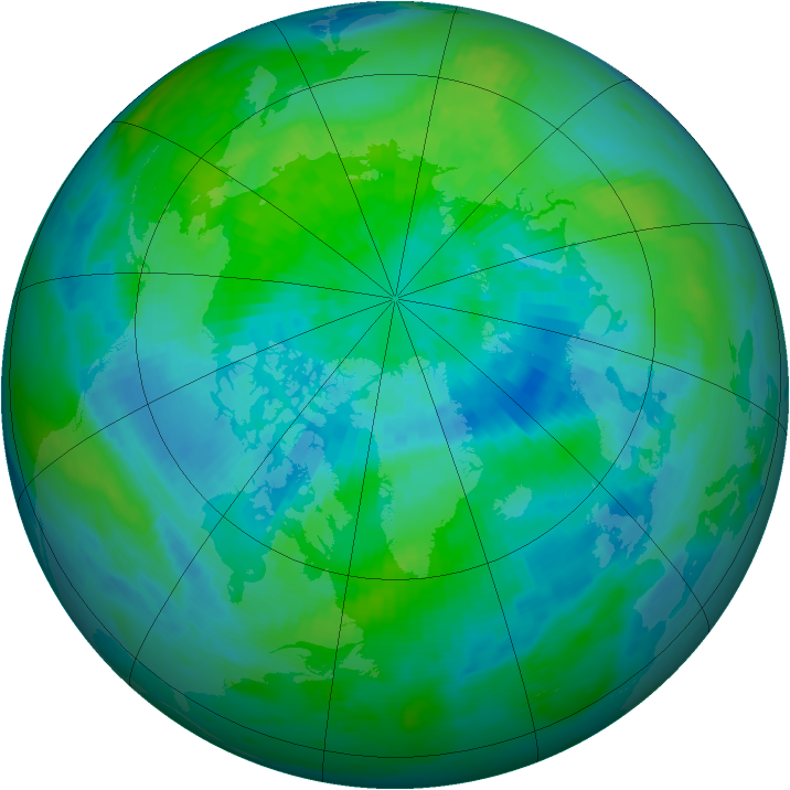 Arctic ozone map for 21 September 1986